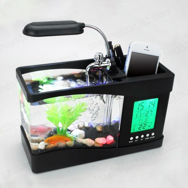 Mini Pecera Creativa de Escrit - Aquarium Fish Logo reseña y precio