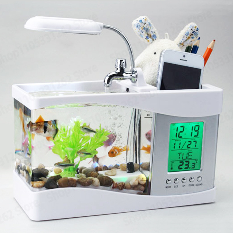 Mini Pecera Creativa de Escrit - Aquarium Fish Logo reseña y precio
