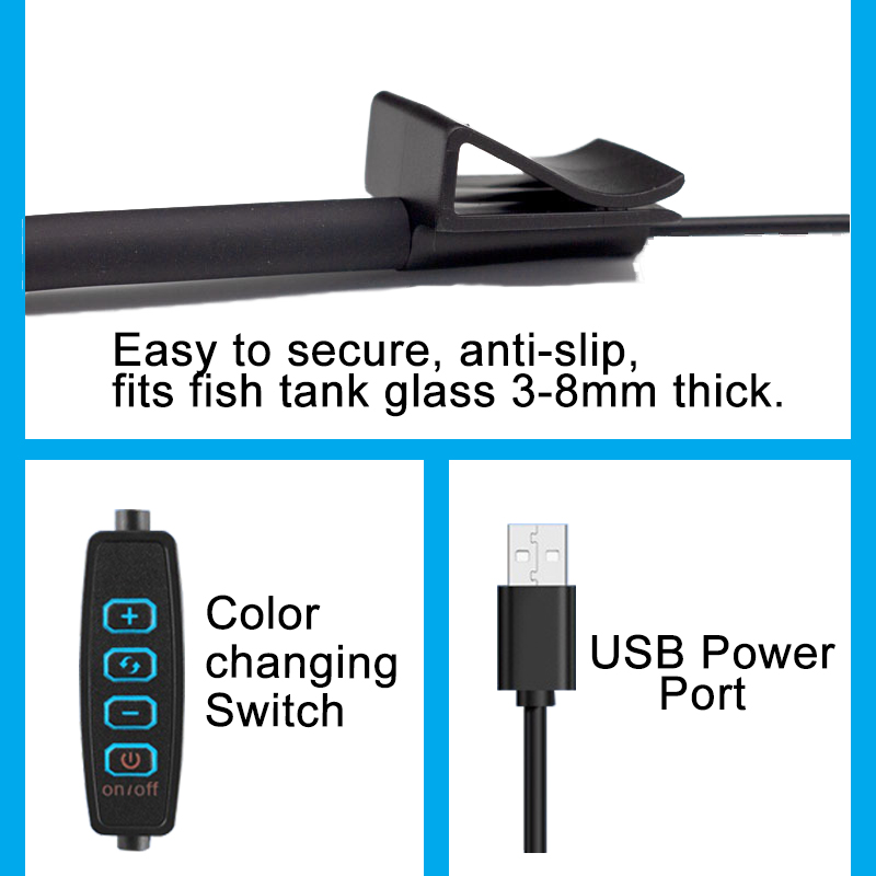 Lámpara LED USB para acuario,  - Aquarium Fish Buy reseña y precio