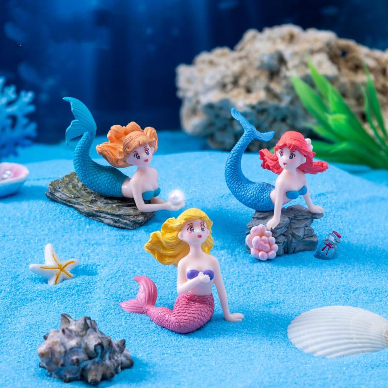 4 Piezas de Adornos de Sirena  - Aquarium Fish Cartoon reseña y precio