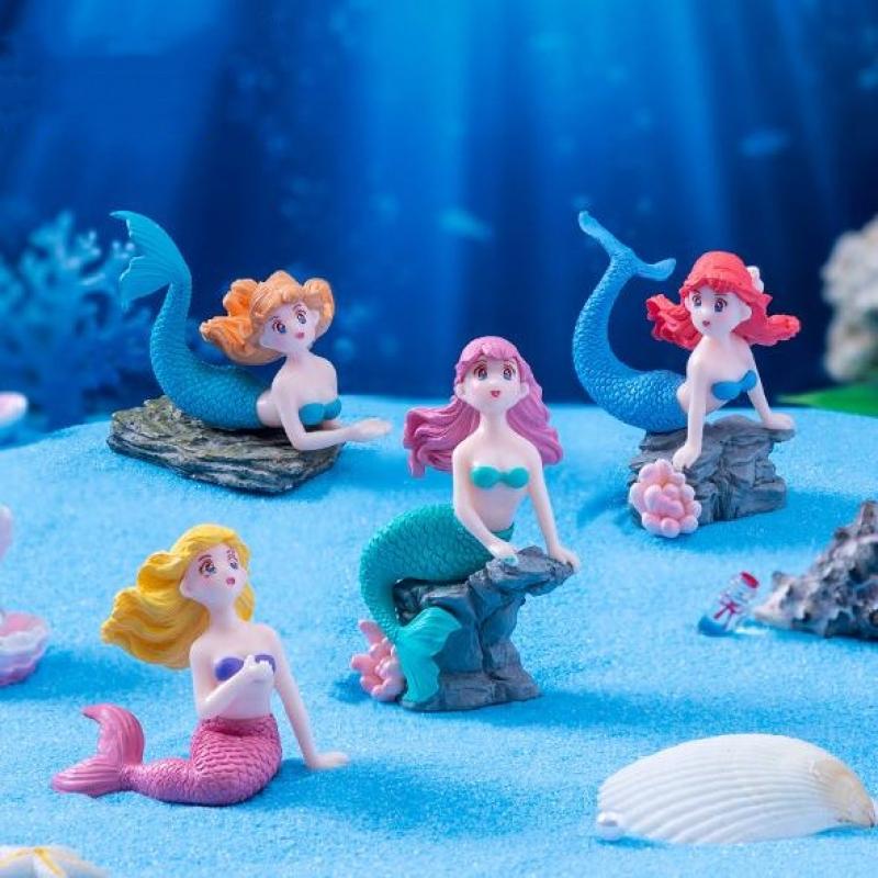4 Piezas de Adornos de Sirena  - Aquarium Fish Cartoon reseña y precio