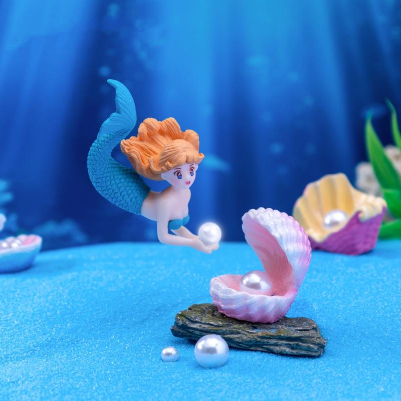 4 Piezas de Adornos de Sirena  - Aquarium Fish Cartoon reseña y precio
