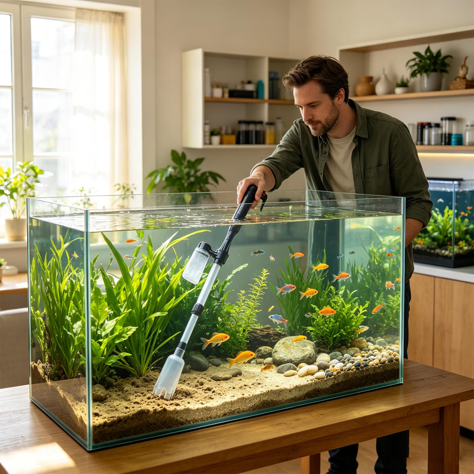 Aspirador de acuario ajustable - Aquarium Fish Background reseña y precio