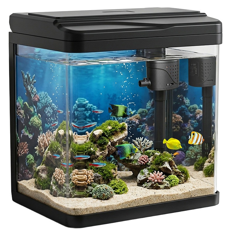 Acuario de vidrio, máquina int - Aquarium Fish No Need Oxygen reseña y precio