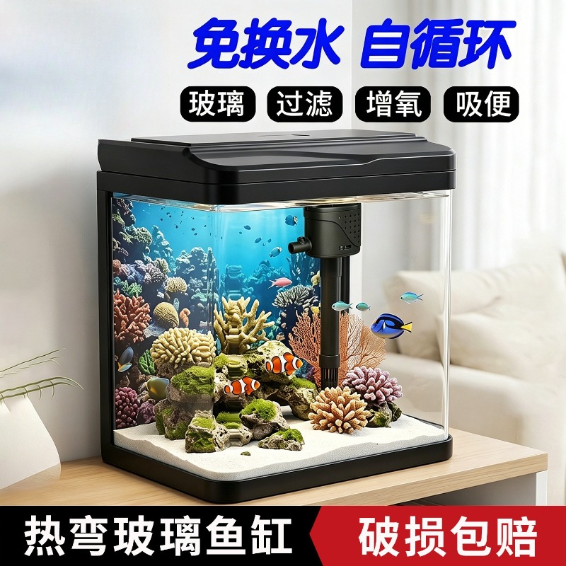 Acuario de vidrio, máquina int - Aquarium Fish No Need Oxygen reseña y precio