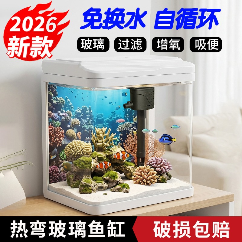 Acuario de vidrio, máquina int - Aquarium Fish No Need Oxygen reseña y precio